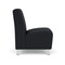 Lesro Siena Lounge Reception Armless Guest Chair, Brushed Steel, MD Black Upholstery SN1102 - alternate 3